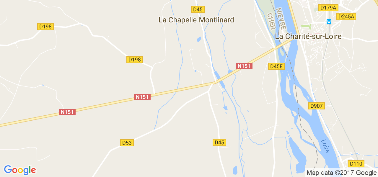 map de la ville de La Chapelle-Montlinard