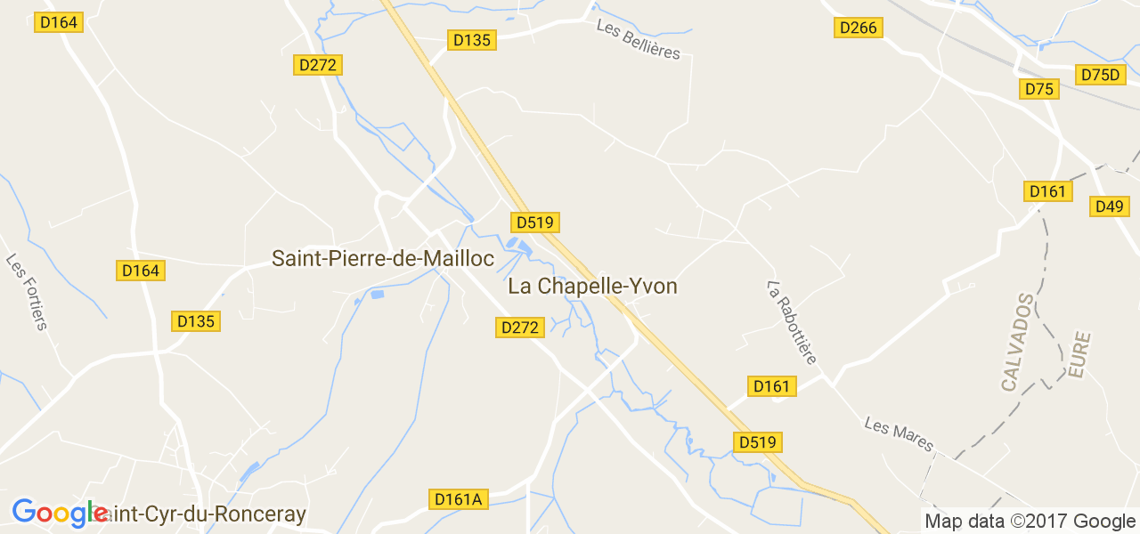 map de la ville de La Chapelle-Yvon