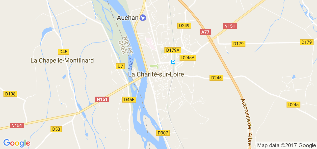 map de la ville de La Charité-sur-Loire