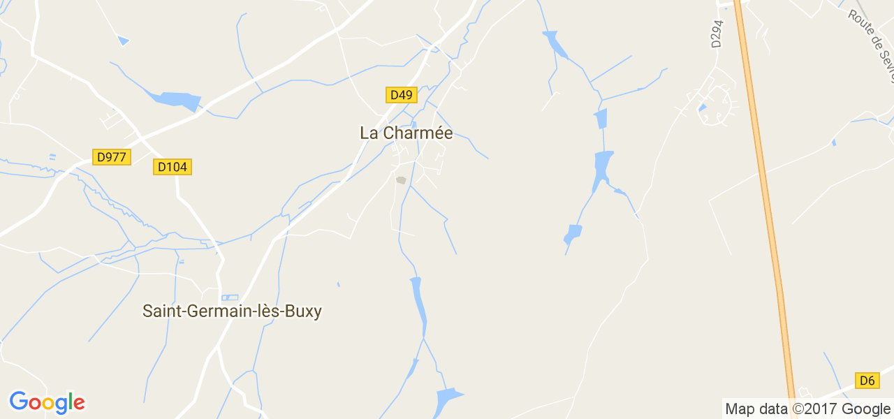 map de la ville de La Charmée