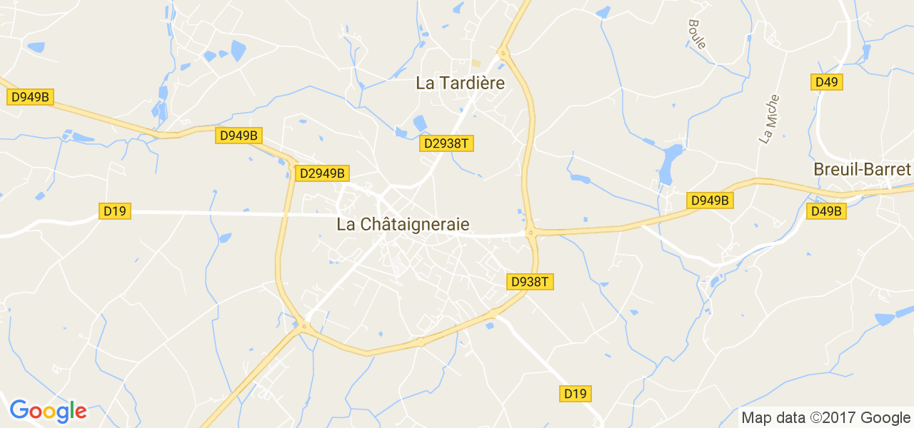 map de la ville de La Châtaigneraie