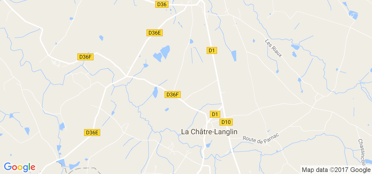 map de la ville de La Châtre-Langlin