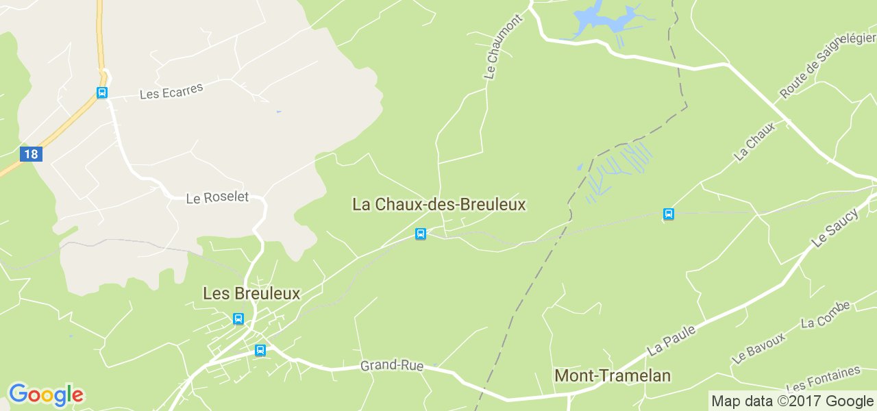 map de la ville de La Chaux-des-Breuleux