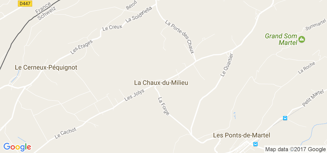 map de la ville de La Chaux-du-Milieu