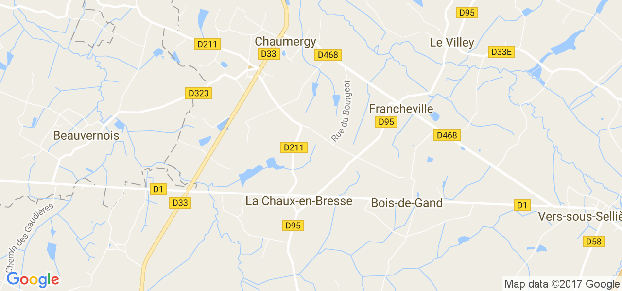 map de la ville de La Chaux-en-Bresse