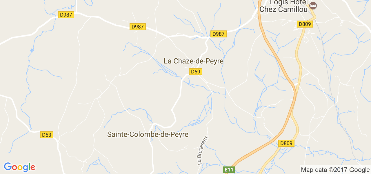 map de la ville de La Chaze-de-Peyre