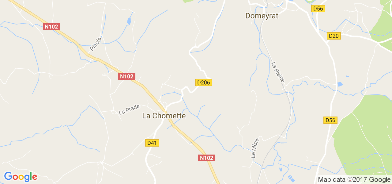 map de la ville de La Chomette