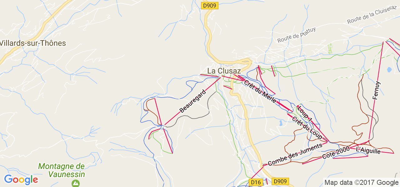 map de la ville de La Clusaz