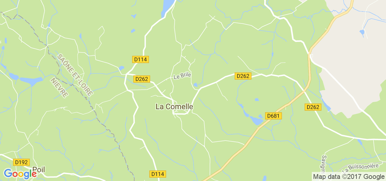 map de la ville de La Comelle