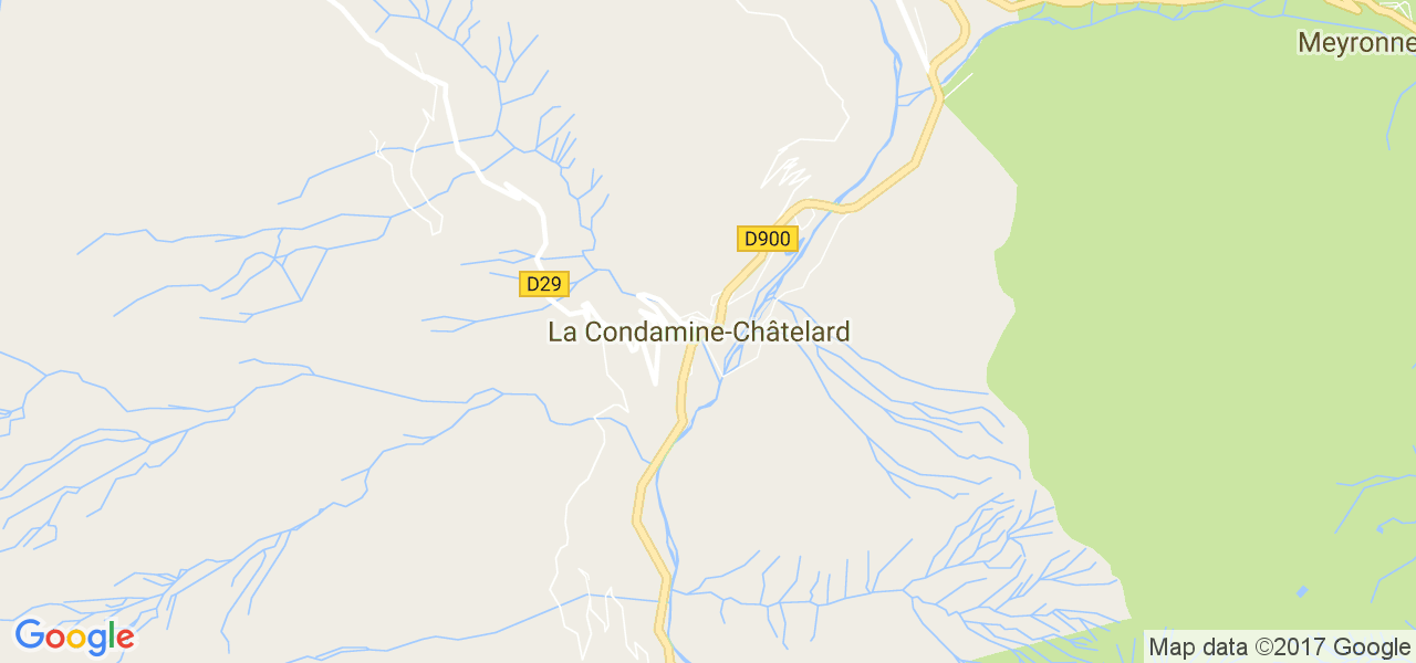 map de la ville de La Condamine-Châtelard