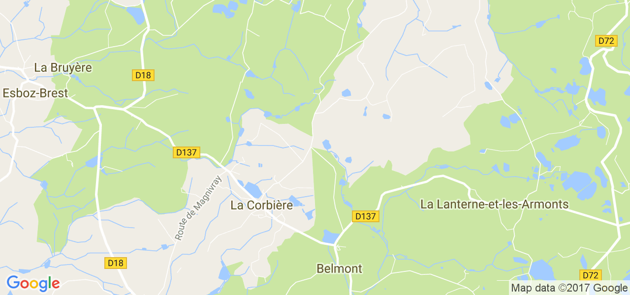 map de la ville de La Corbière