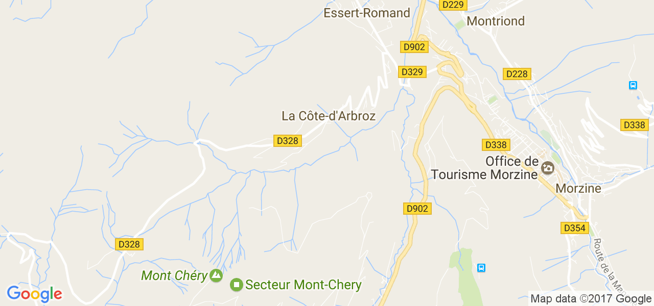 map de la ville de La Côte-d'Arbroz