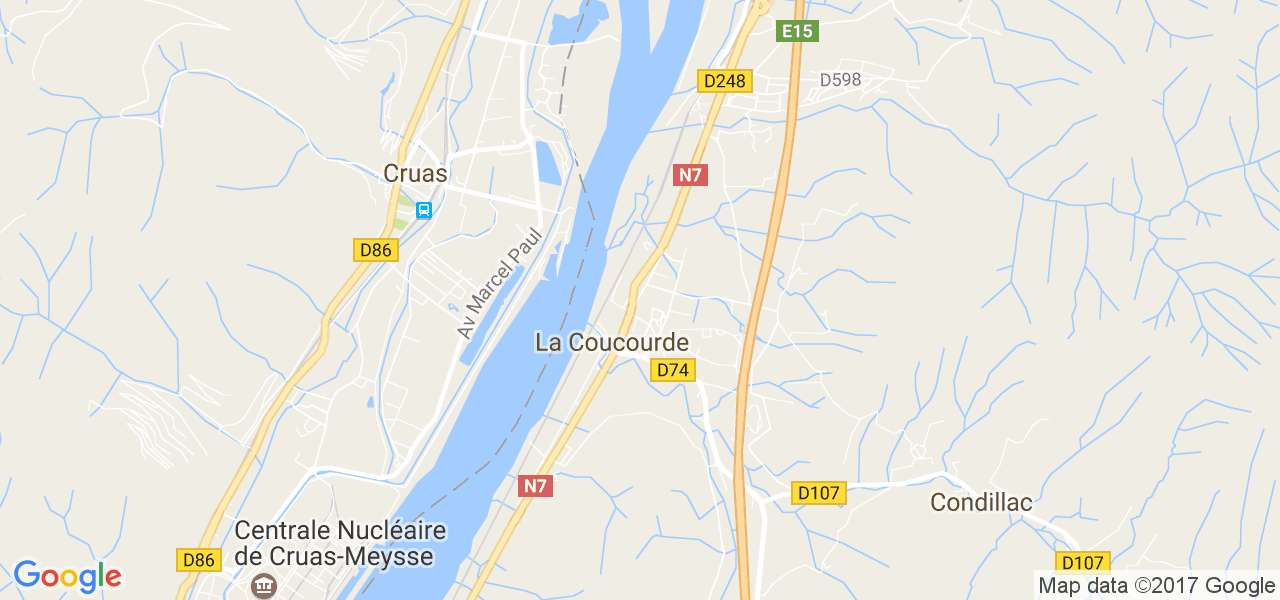 map de la ville de La Coucourde