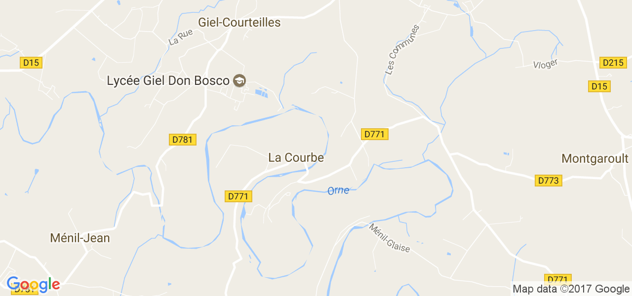 map de la ville de La Courbe