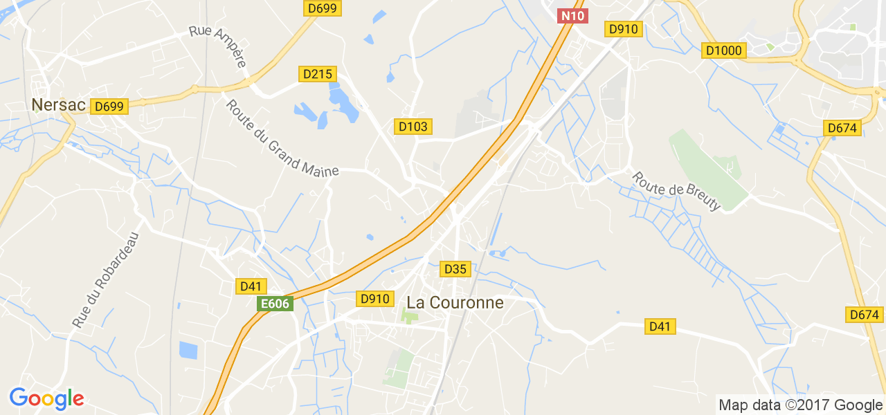 map de la ville de La Couronne