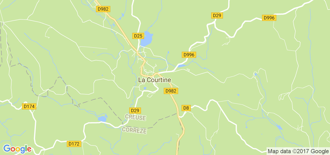 map de la ville de La Courtine