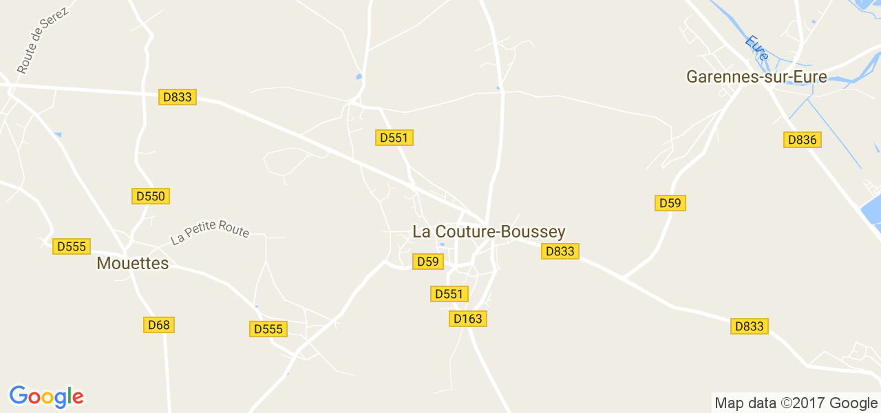 map de la ville de La Couture-Boussey