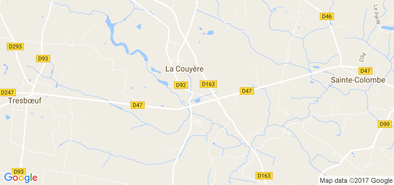 map de la ville de La Couyère