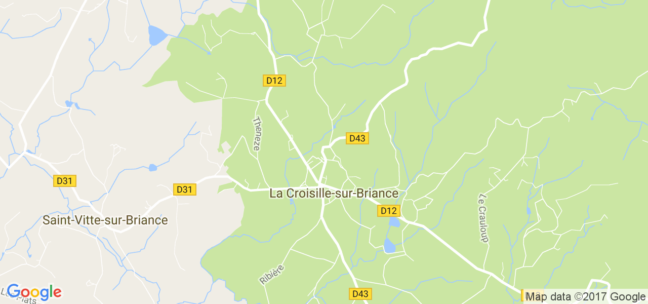 map de la ville de La Croisille-sur-Briance