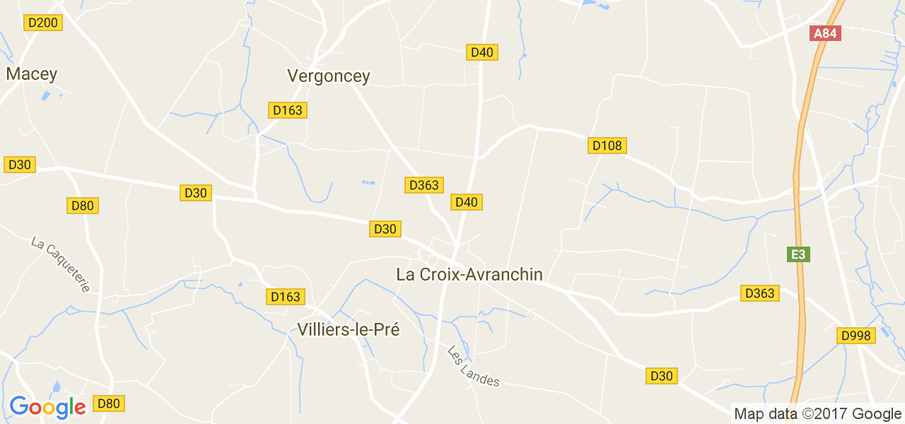 map de la ville de La Croix-Avranchin