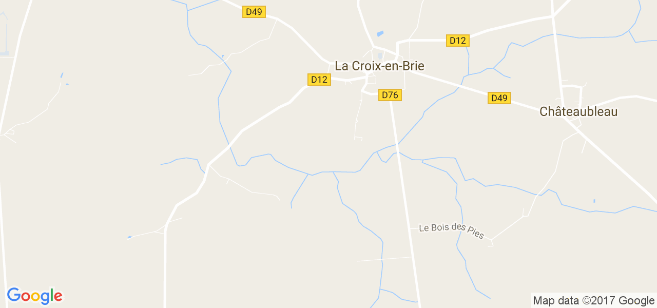 map de la ville de La Croix-en-Brie