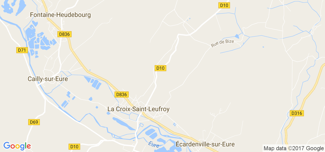 map de la ville de La Croix-Saint-Leufroy