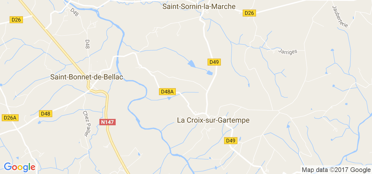 map de la ville de La Croix-sur-Gartempe