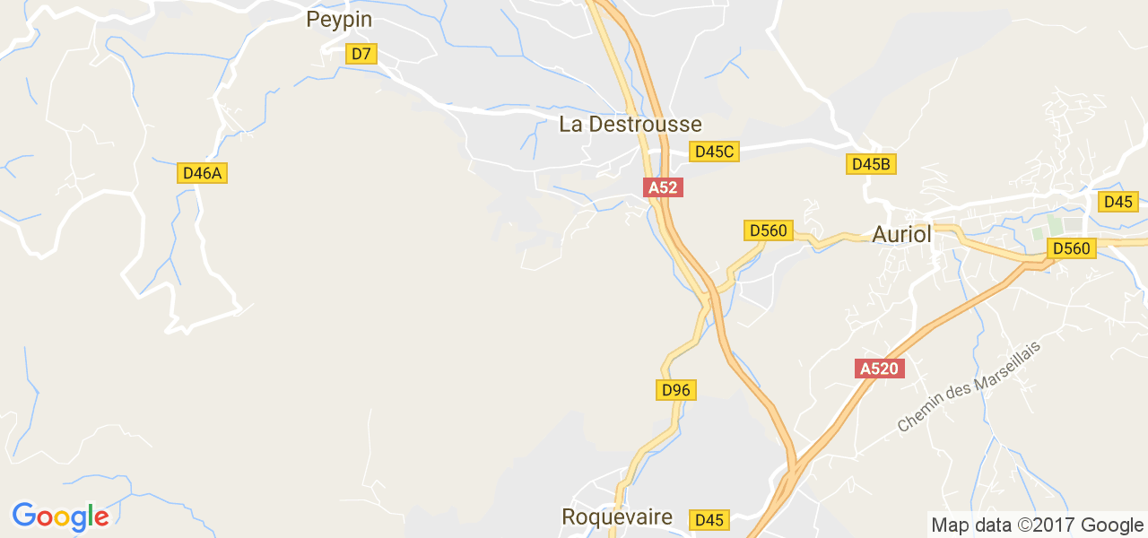 map de la ville de La Destrousse