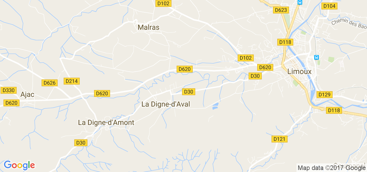 map de la ville de La Digne-d'Aval