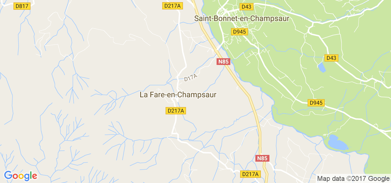 map de la ville de La Fare-en-Champsaur