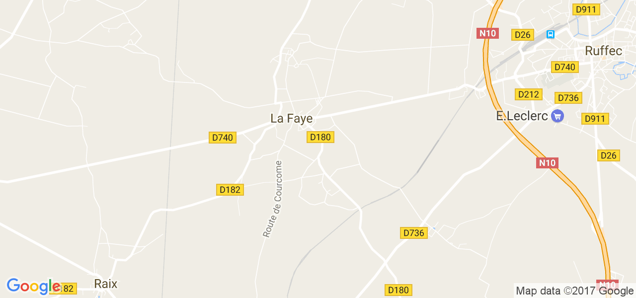 map de la ville de La Faye