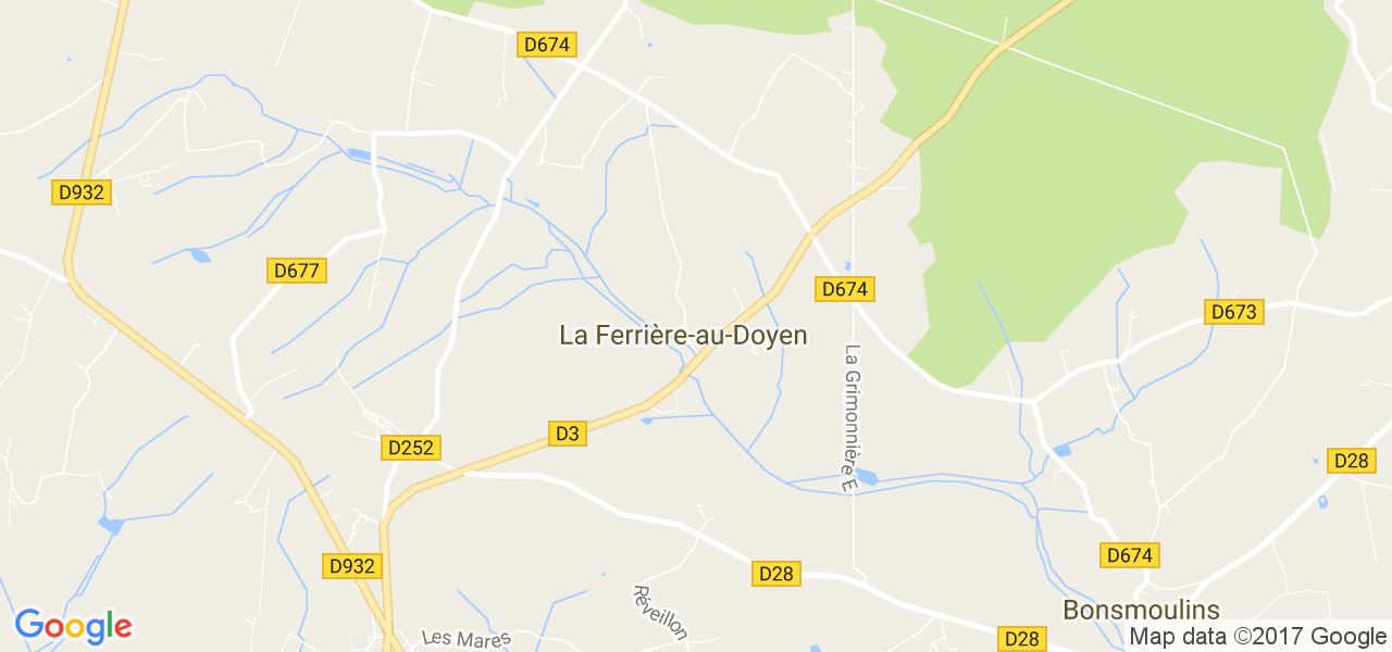 map de la ville de La Ferrière-au-Doyen