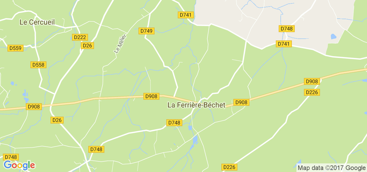 map de la ville de La Ferrière-Béchet