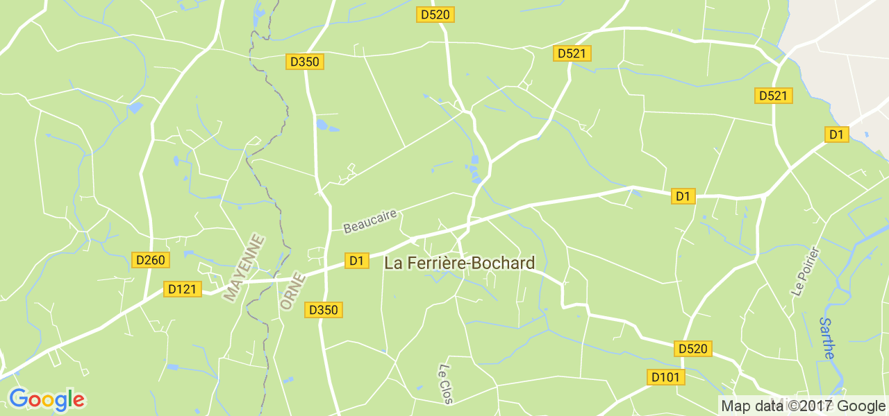 map de la ville de La Ferrière-Bochard