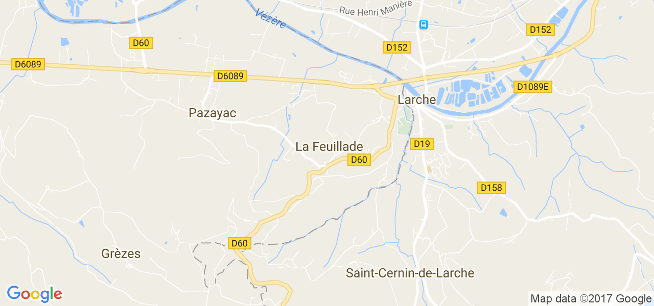 map de la ville de La Feuillade