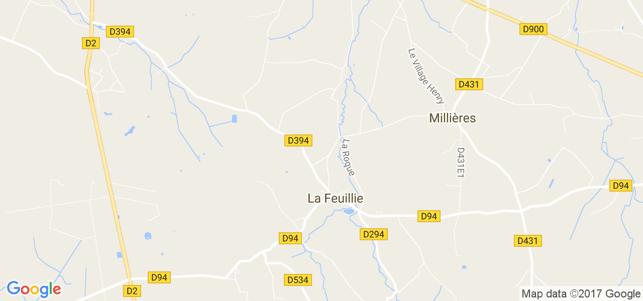 map de la ville de La Feuillie