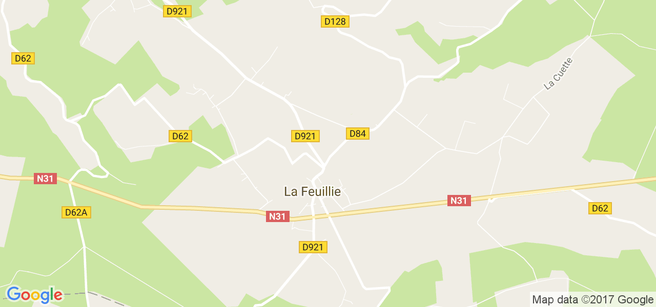 map de la ville de La Feuillie