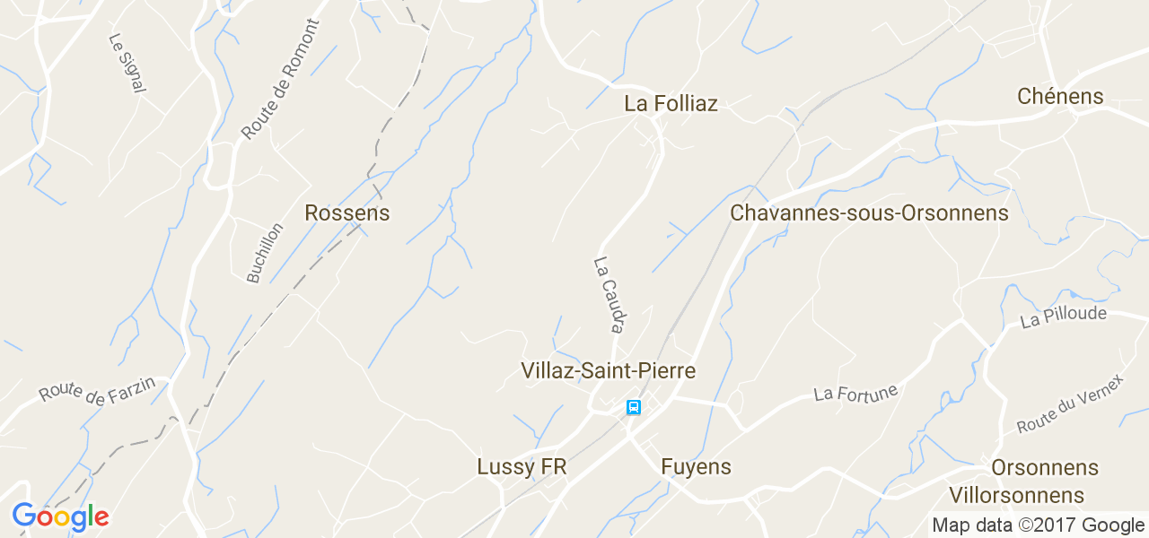 map de la ville de La Folliaz