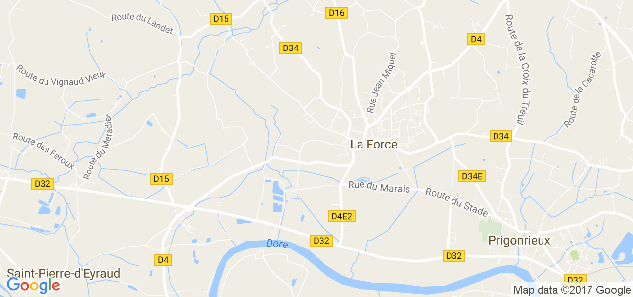 map de la ville de La Force