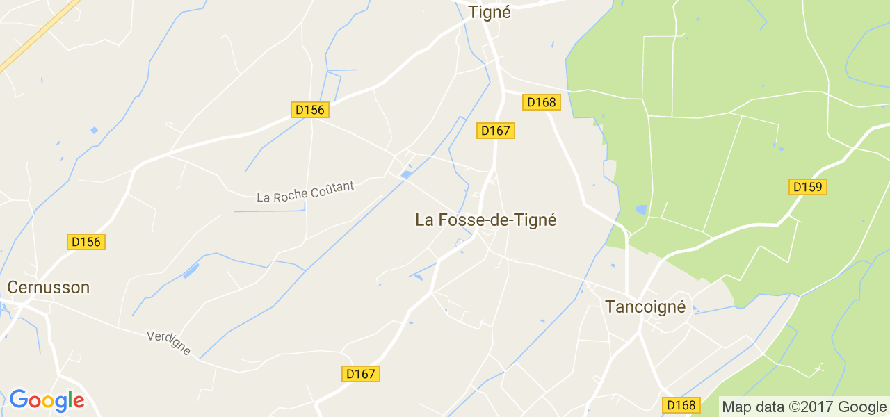 map de la ville de La Fosse-de-Tigné