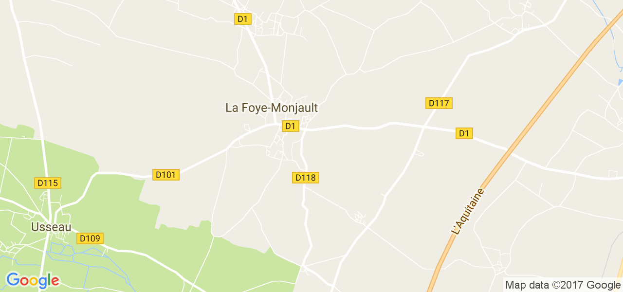 map de la ville de La Foye-Monjault