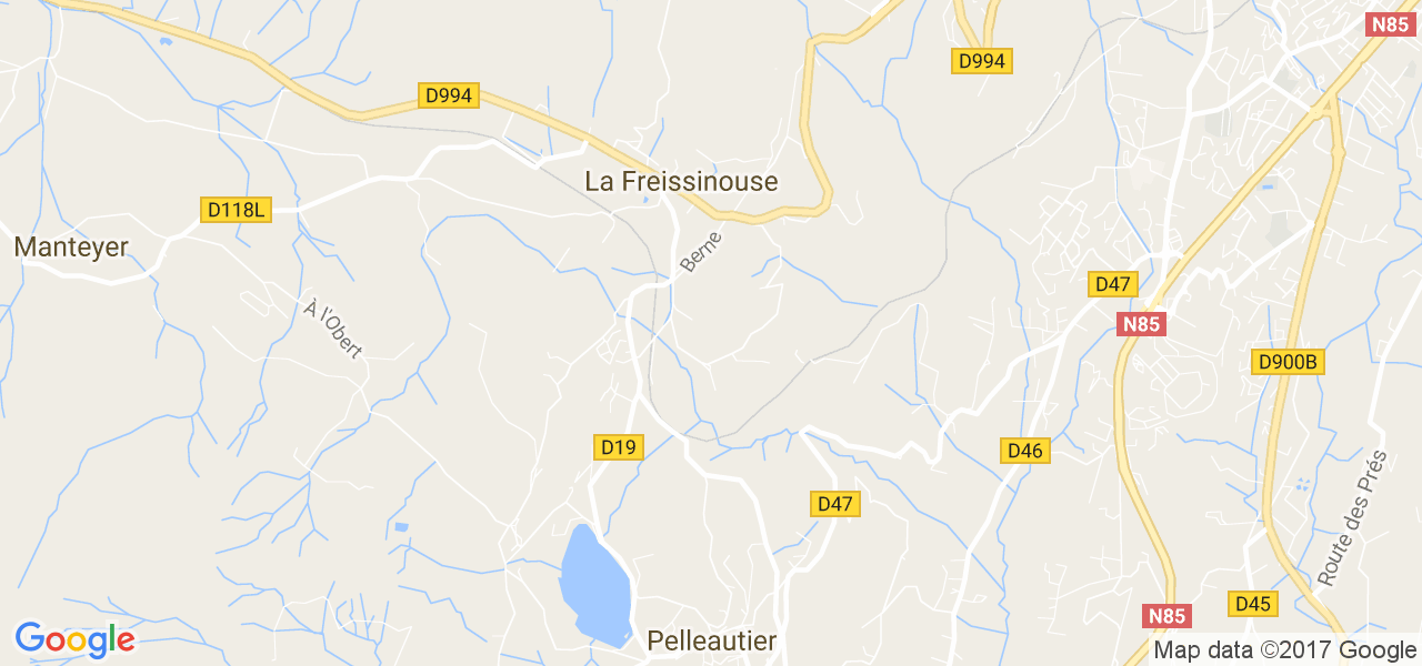 map de la ville de La Freissinouse