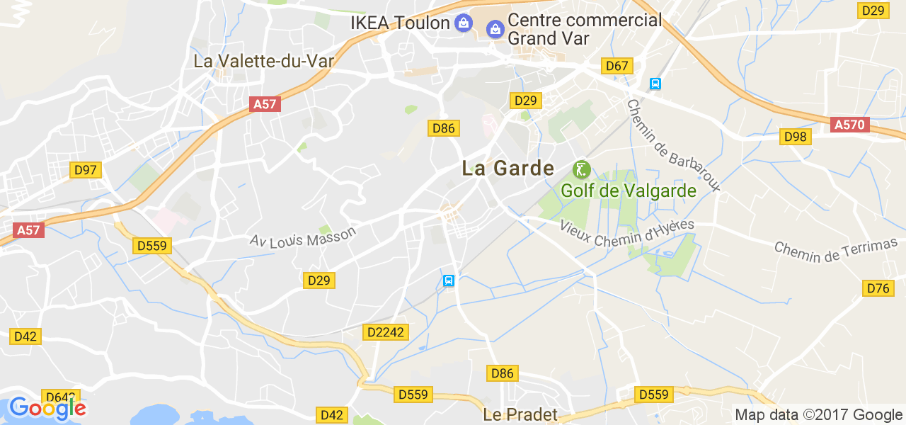 map de la ville de La Garde