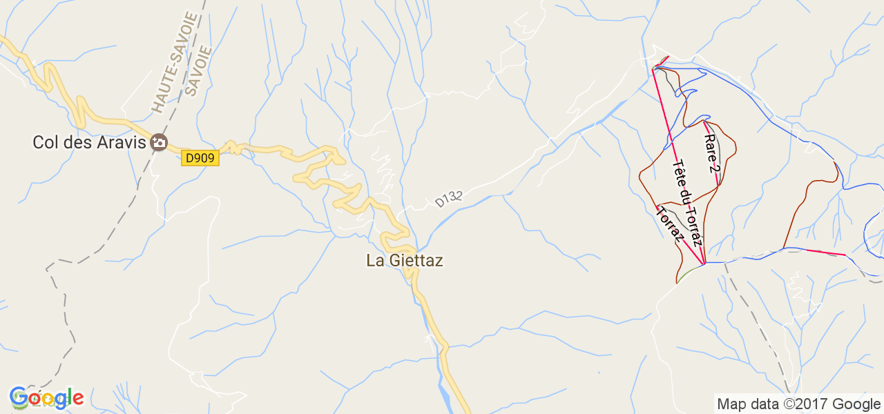 map de la ville de La Giettaz