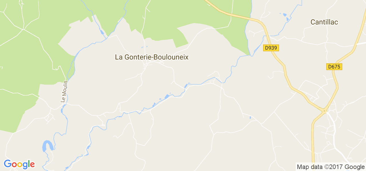 map de la ville de La Gonterie-Boulouneix