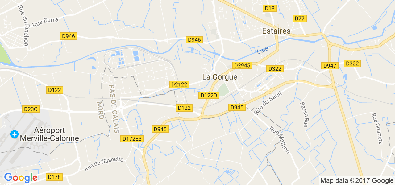 map de la ville de La Gorgue