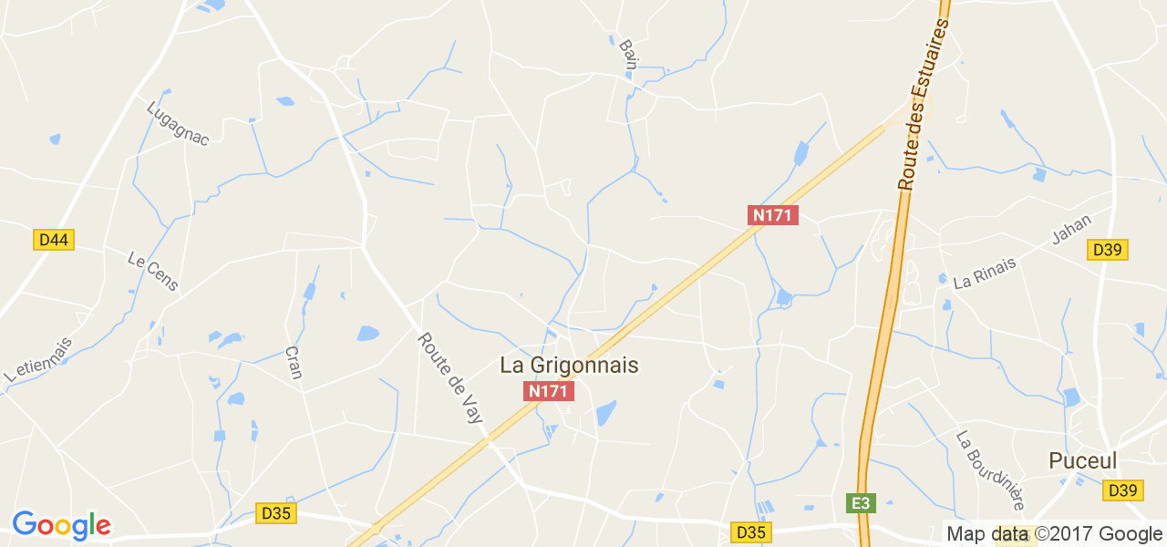 map de la ville de La Grigonnais