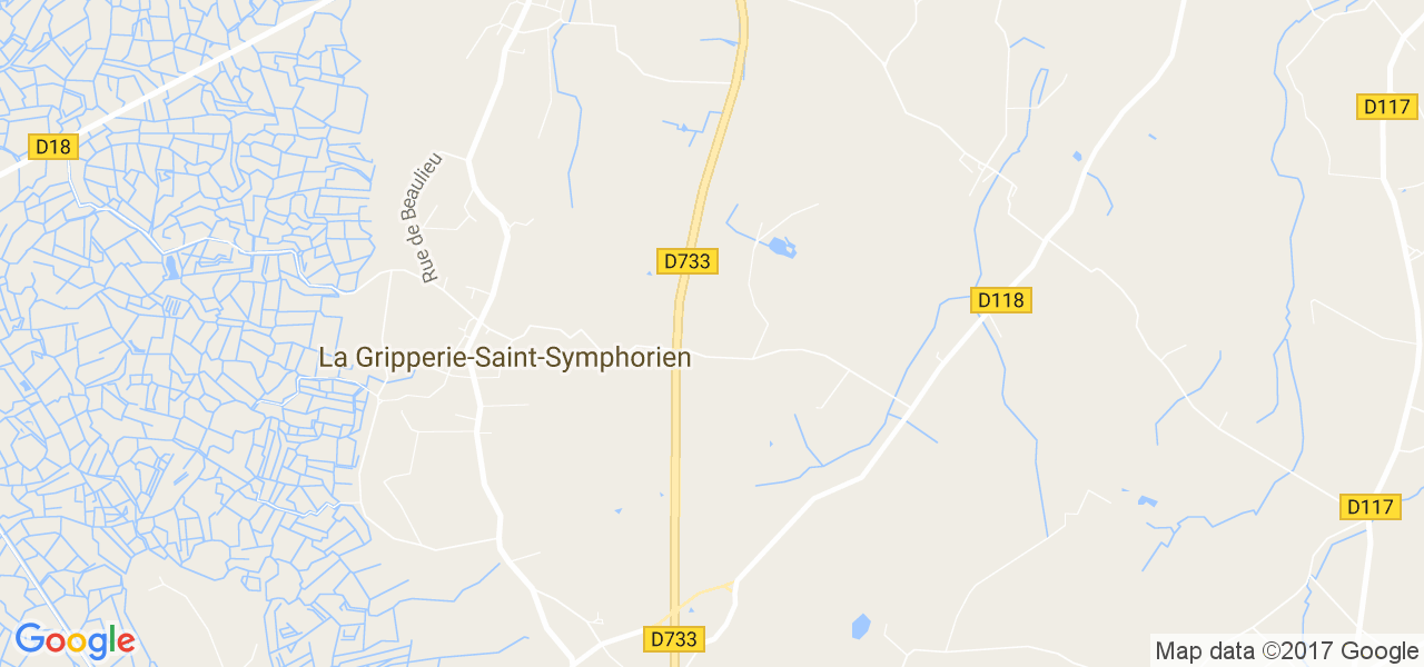 map de la ville de La Gripperie-Saint-Symphorien