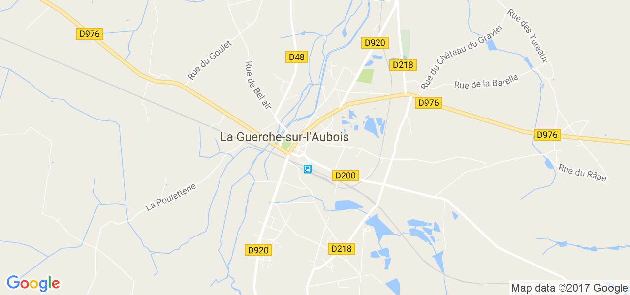 map de la ville de La Guerche-sur-l'Aubois