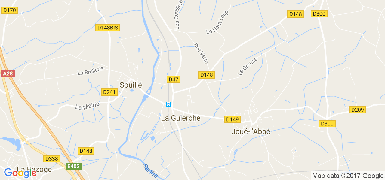 map de la ville de La Guierche